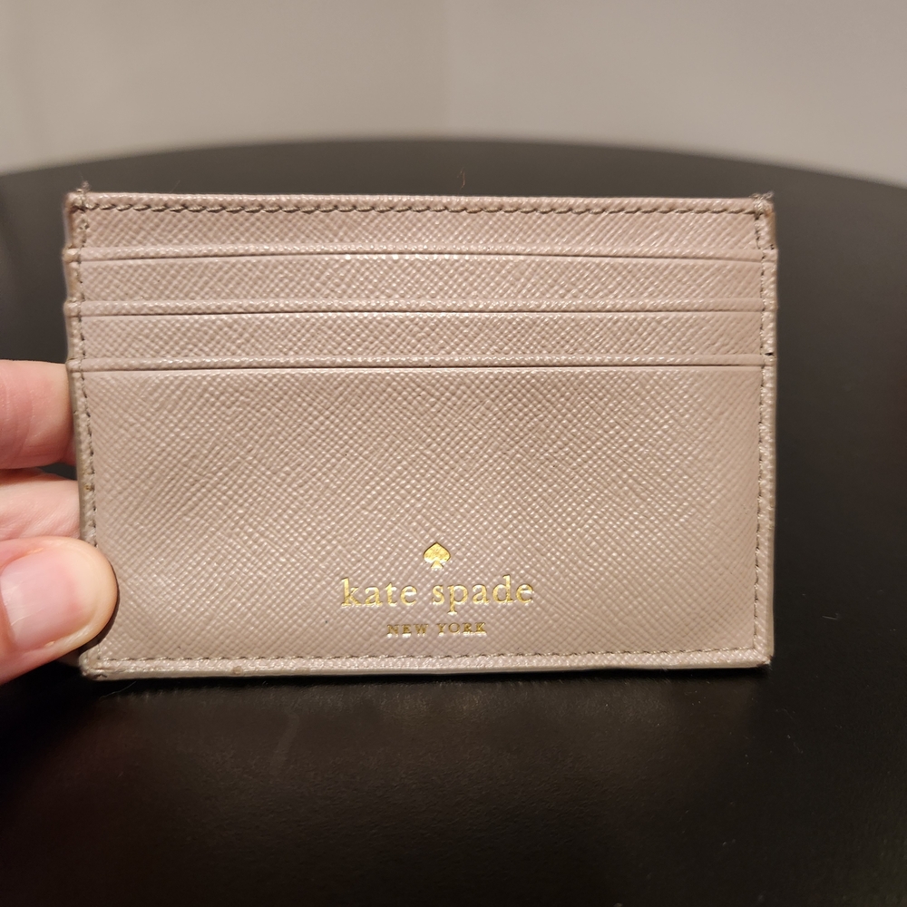 Kate Spade Glitter Taupe Card Holder
